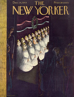 Player Painting - New Yorker December 24th, 1949 by Christina Malman