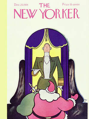 Santa Claus Wall Art featuring the painting New Yorker December 25 1926 by Rea Irvin