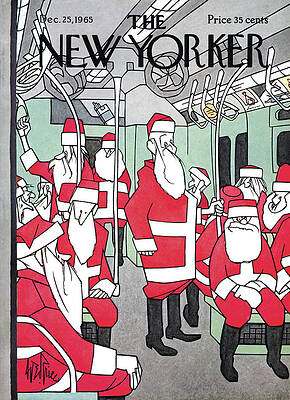 Santas on a Subway Ride Wall Art