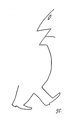 Minimalist Walking Figure Sketch Wall Art