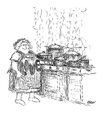 Woman Cooking with Love Apron Wall Art