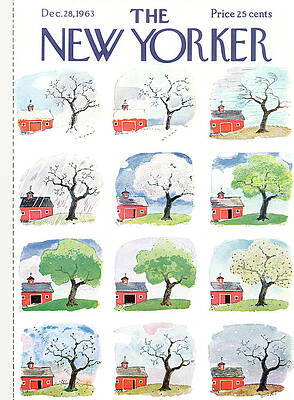 Seasons Under the Red House Wall Art