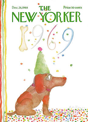 New Yorker Cover with Party Dog Wall Art