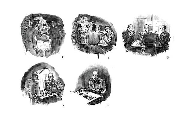 Combat Drawing - New Yorker December 2nd, 1944 by Perry Barlow