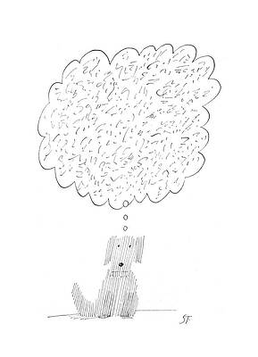 Pensive Dog with Thought Cloud Wall Art