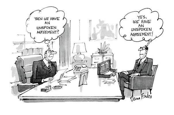 Corporate Drawing - New Yorker December 30th, 1985 by Dana Fradon