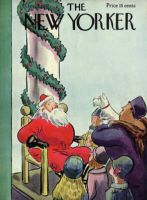 Santa Claus Wall Art featuring the painting New Yorker December 3rd, 1932 by Helen E Hokinson