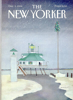 Coastal Lighthouse in Winter Wall Art