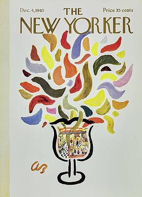 New Yorker Cover with Colorful Shapes Painting