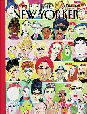 The New Yorker Cover Bustling Faces Wall Art