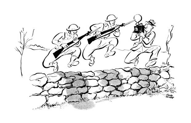 Combat Drawing - New Yorker December 6th, 1941 by Carl Rose