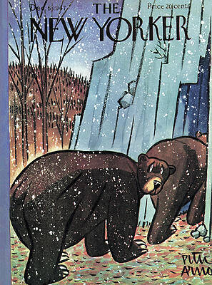 Bears in Snowy Landscape Wall Art