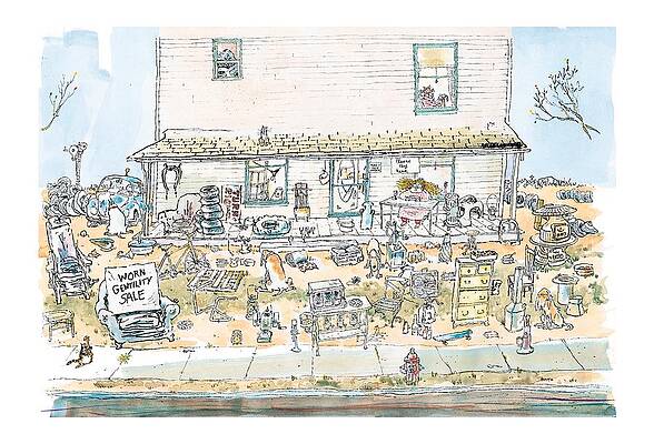 Sitting Drawing - New Yorker December 7th, 1998 by George Booth