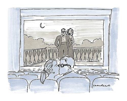 Movie Wall Art featuring the drawing New Yorker December 7th, 1998 by Michael Crawford