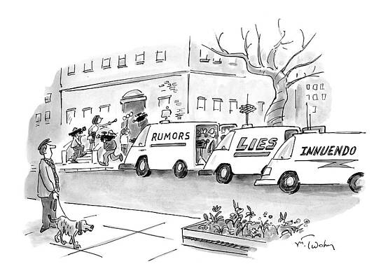 Walking Drawing - New Yorker December 7th, 1998 by Mike Twohy