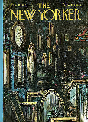 Reflections and Lamp in a Vintage Room Painting