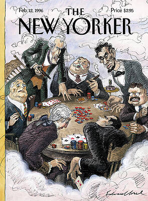 Presidential Poker Game Satire Wall Art