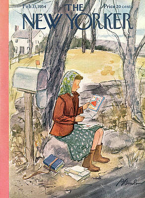 Woman Reading by the Mailbox Wall Art