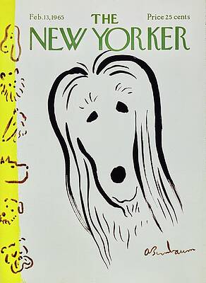 New Yorker Cover with Dog Illustration Painting