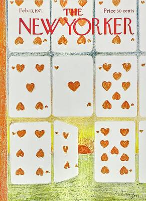 Vintage New Yorker Cover with Playing Cards Wall Art