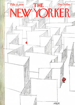 New Yorker Maze of Red Hearts Wall Art