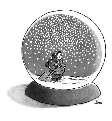 Person in a Snow Globe Drawing