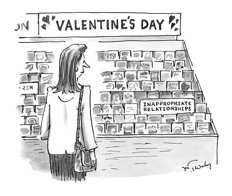 Valentine Drawing - New Yorker February 15th, 1999 by Mike Twohy