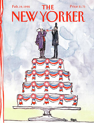 Washington and Lincoln on Tiered Cake Wall Art