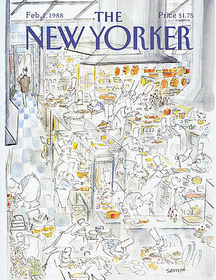 Busy Kitchen Scene in 1988 Wall Art