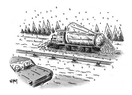 Salt Wall Art featuring the drawing New Yorker February 22nd, 1999 by Christopher Weyant