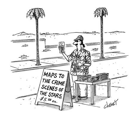 Hollywood Wall Art featuring the drawing New Yorker February 23rd, 1998 by Tom Cheney