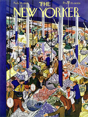 Fish Painting - New Yorker February 25 1939 by Ilonka Karasz