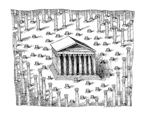Temple Drawing - New Yorker February 26th, 1990 by John O'Brien