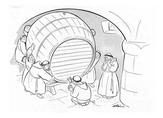 Prayer Drawing - New Yorker February 5th, 1944 by  Alain