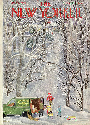 Winter Delivery Scene Painting