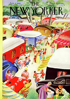 Vibrant Camping Scene at New Yorker Painting