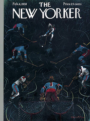 Player Painting - New Yorker February 8th, 1958 by Garrett Price