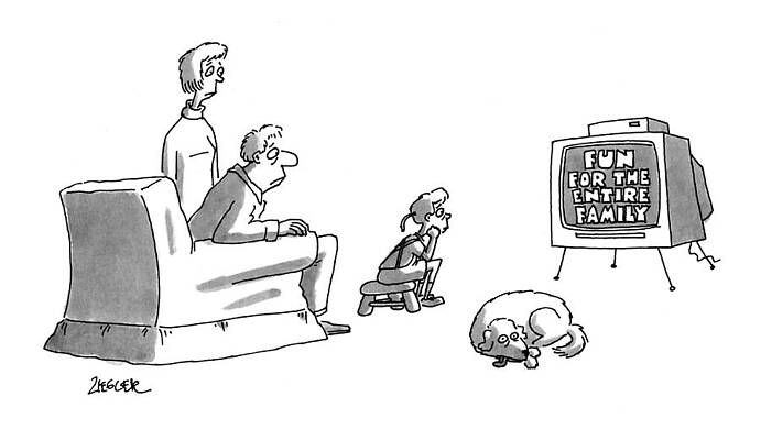 Dad Drawing - New Yorker February 8th, 1993 by Jack Ziegler