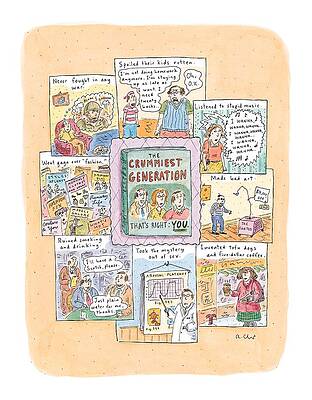 Wall Art featuring the drawing New Yorker February 8th, 1999 by Roz Chast