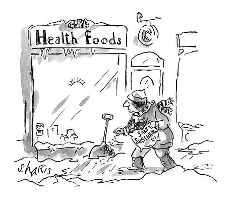 Salt Wall Art featuring the drawing New Yorker February 8th, 1999 by Sidney Harris