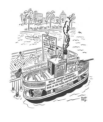 Coastal Wall Art featuring the drawing New Yorker January 10th, 1942 by Robert J. Day