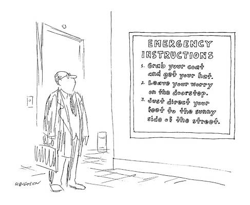 Businessman Reads Emergency Instructions Wall Art