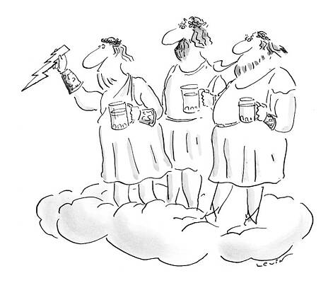 Lightning Drawing - New Yorker January 11th, 1999 by Arnie Levin