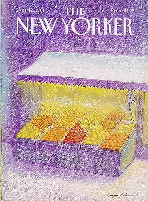 Snowy Fruit Stand Display Wall Art