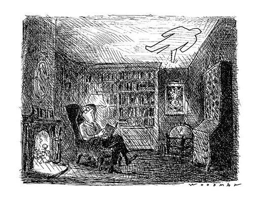 Outline Drawing - New Yorker January 14th, 1991 by Bill Woodman