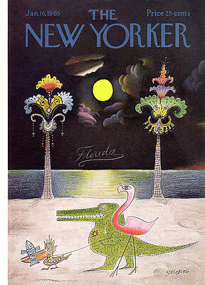 Surreal Florida Scene with Flamingo Wall Art