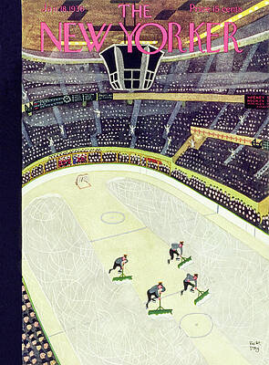 Hockey Players in a Vintage Arena Wall Art