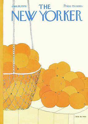 New Yorker Magazine Cover with Oranges Wall Art