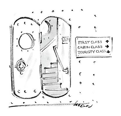 Near Wall Art featuring the drawing New Yorker January 19th, 1987 by Lee Lorenz