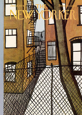 Urban Alley with Chain Link Fence Wall Art